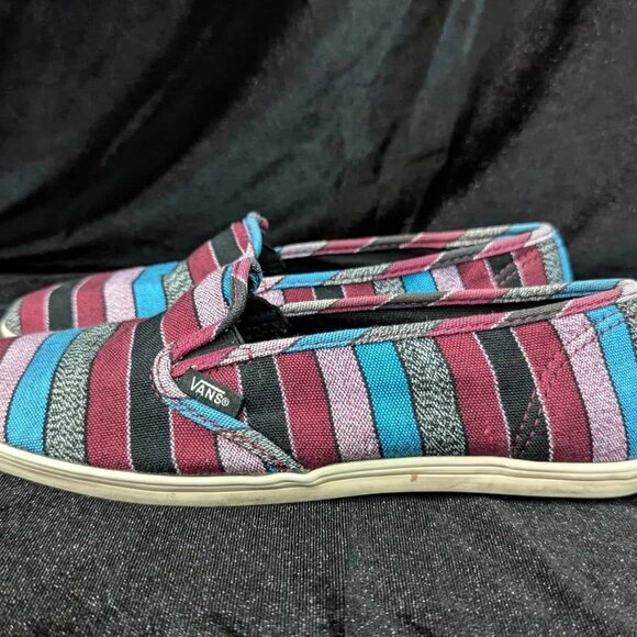 Comfy Multicolored Striped Vans in Size 7.5 - Women's Slip-On - Picture 4 of 12
